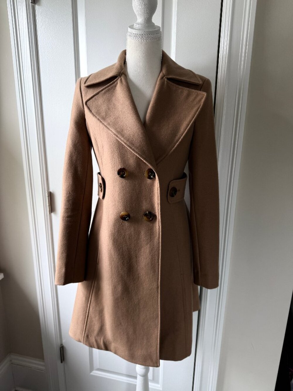 Moda International Victoria’s Secret Camel Wool Blend Coat Size 0